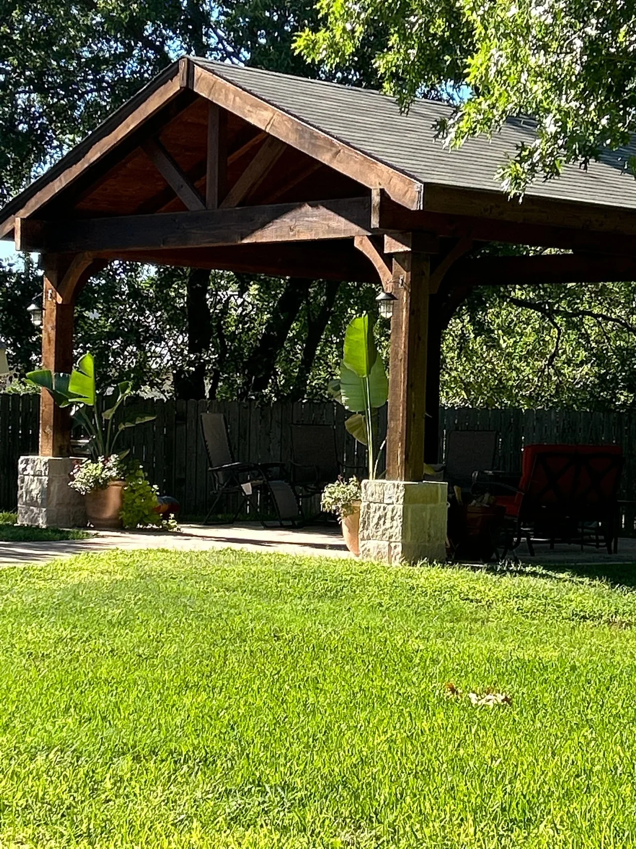 Freestanding cedar pavilion
