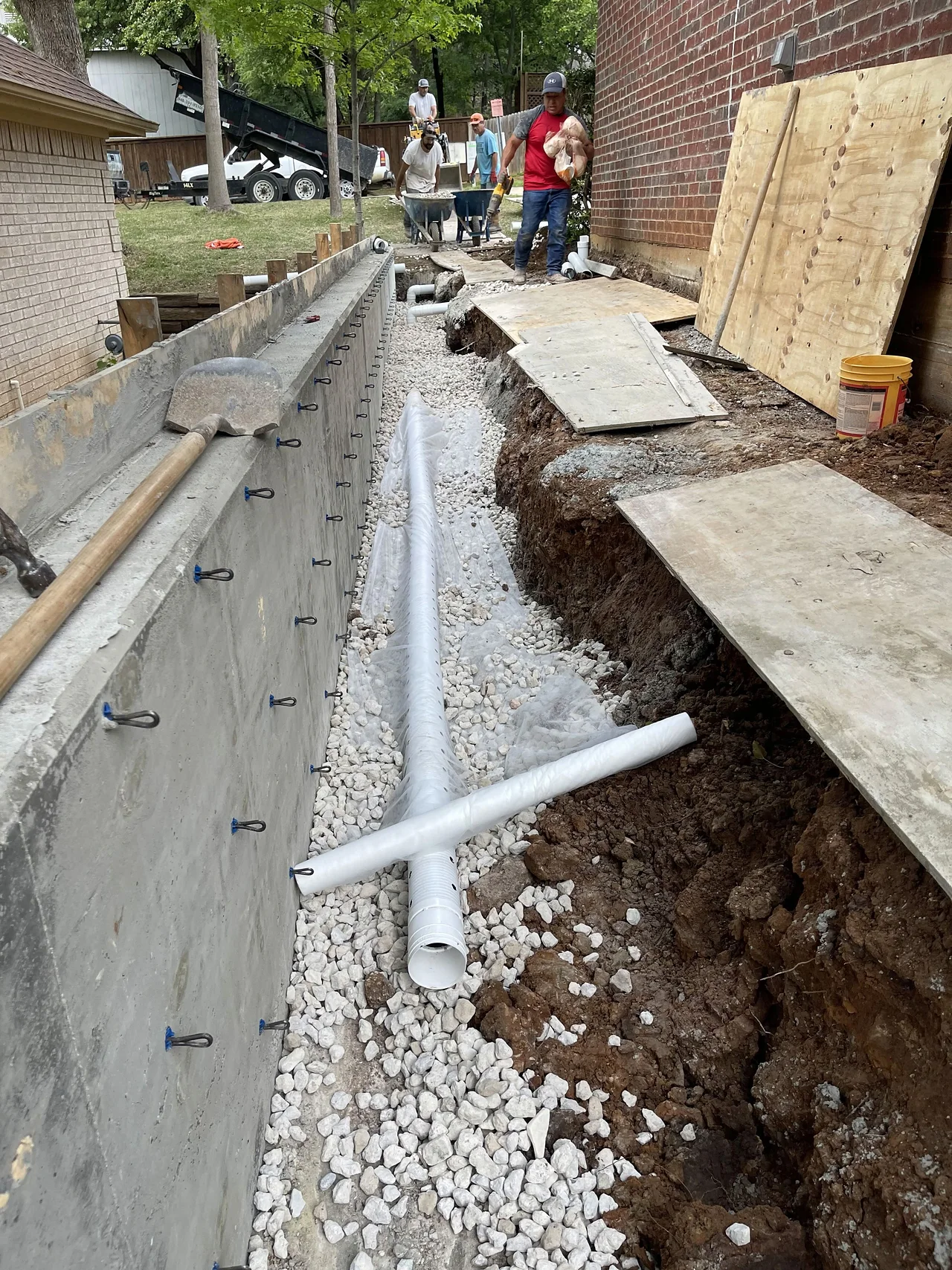 French drain installation