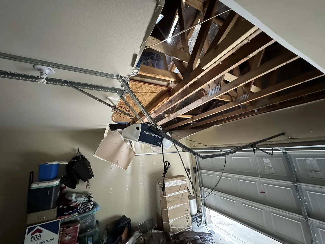 Storm damage before restoration