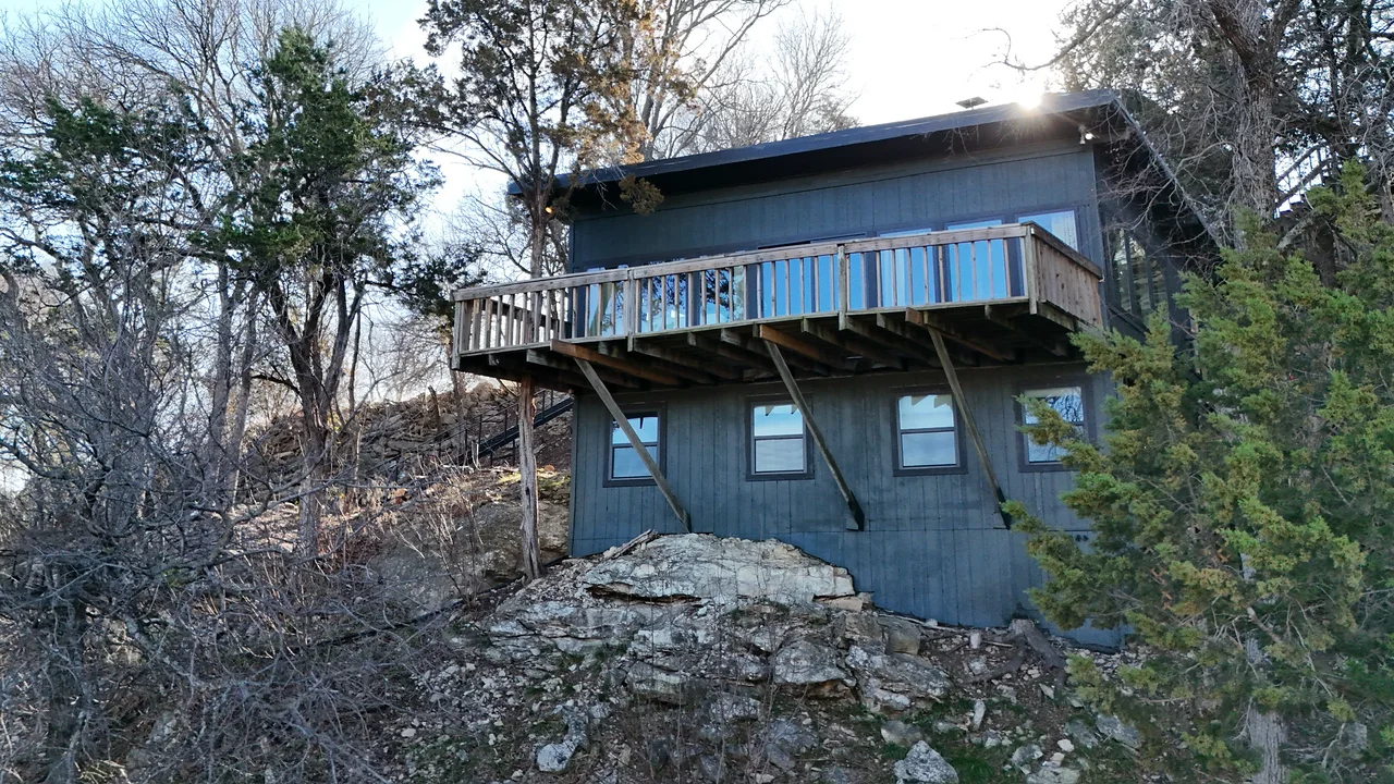 Hillside deck (aerial)
