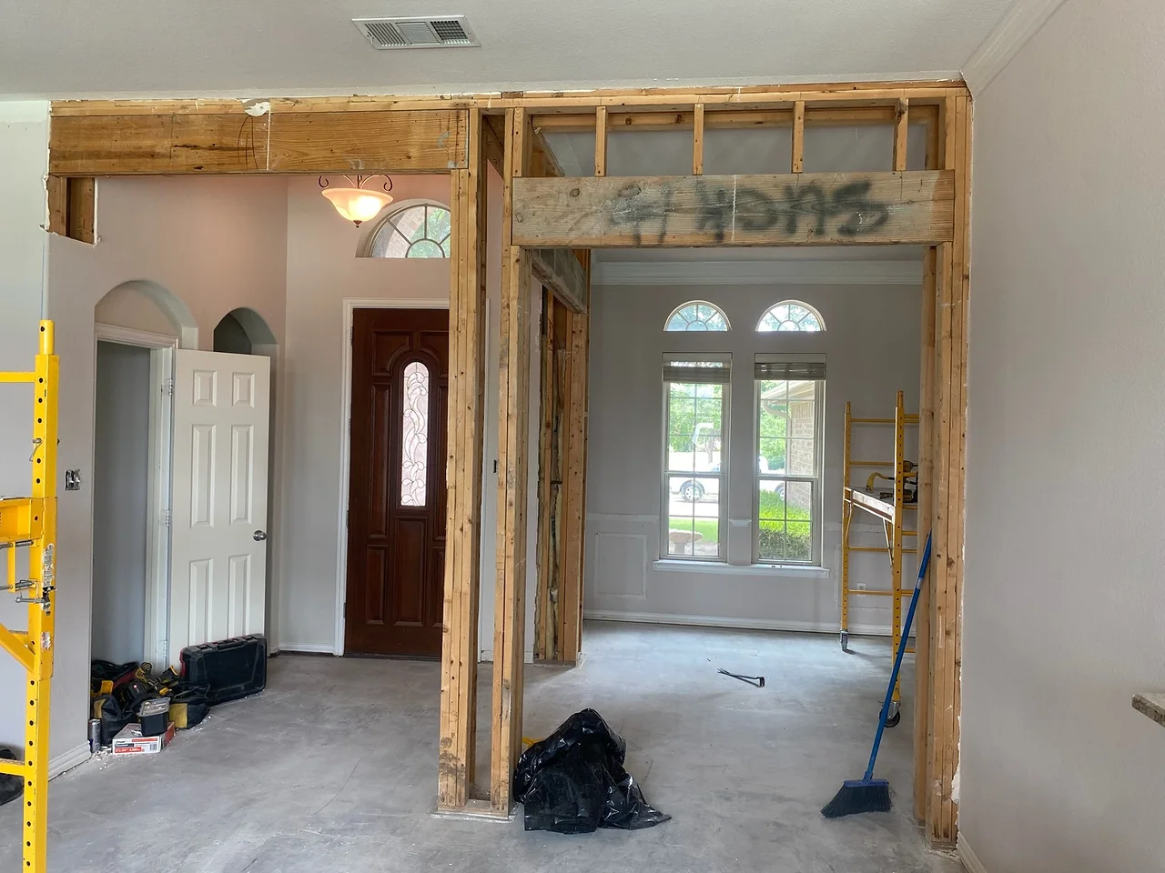 Interior wall opening