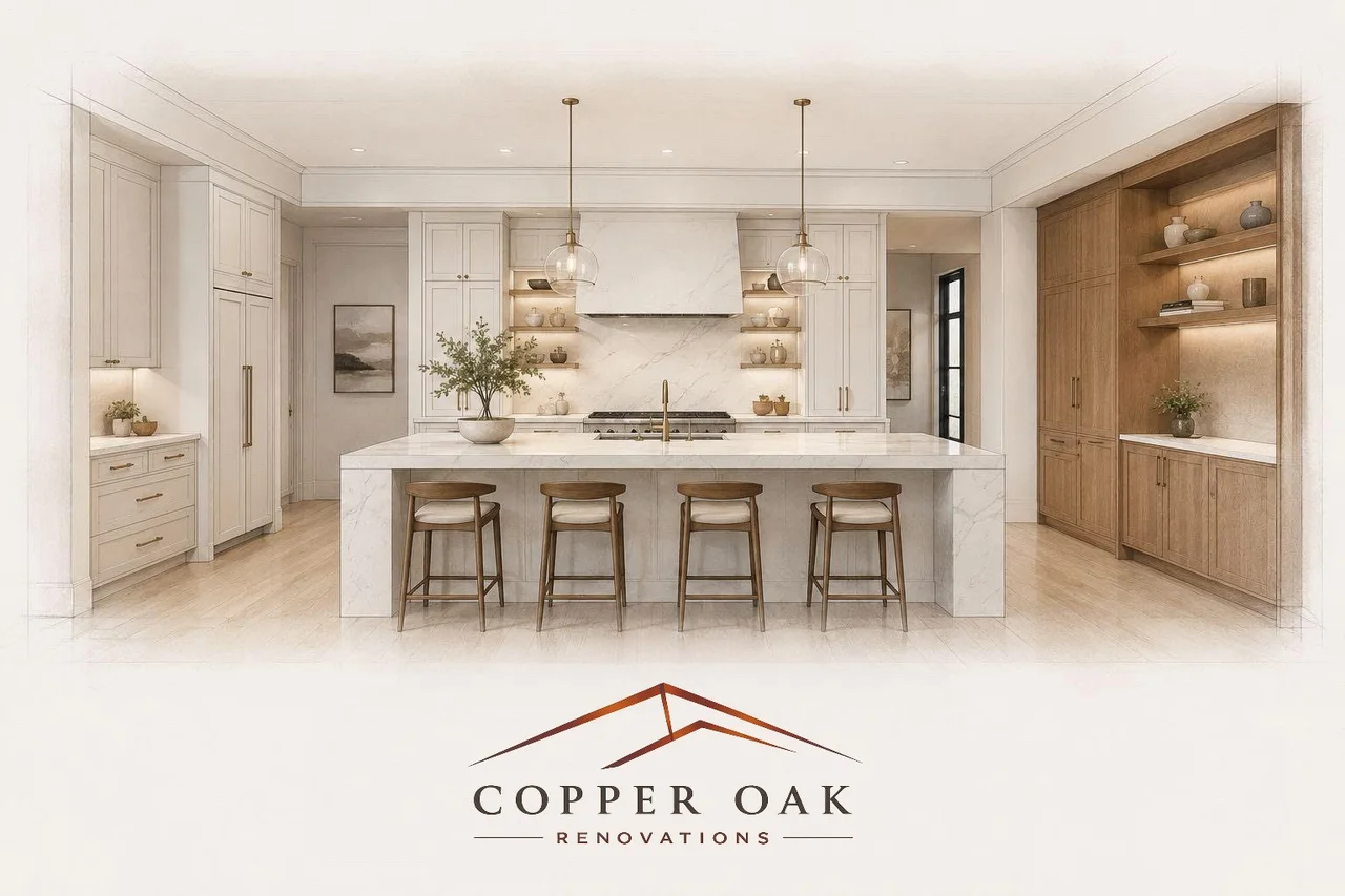 3D rendering of a custom kitchen