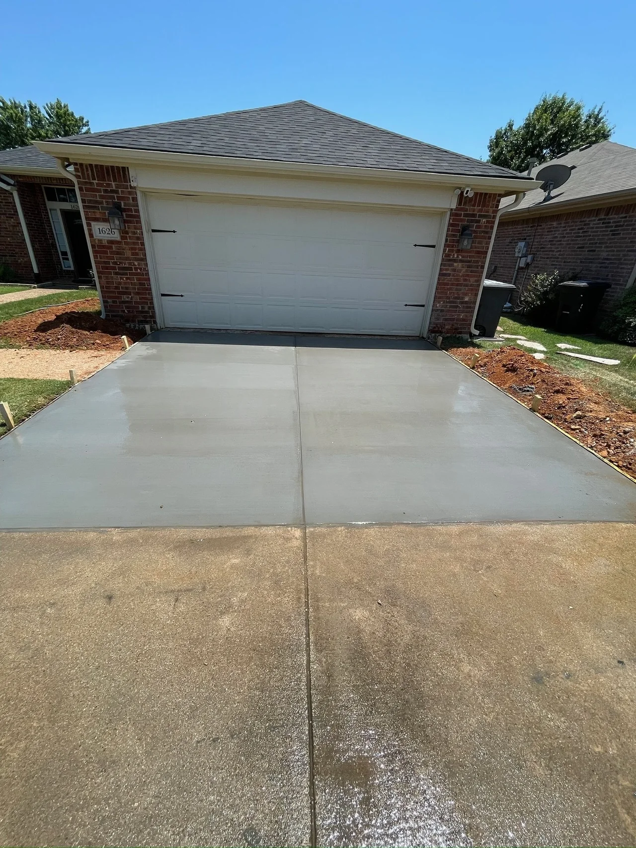 New concrete driveway