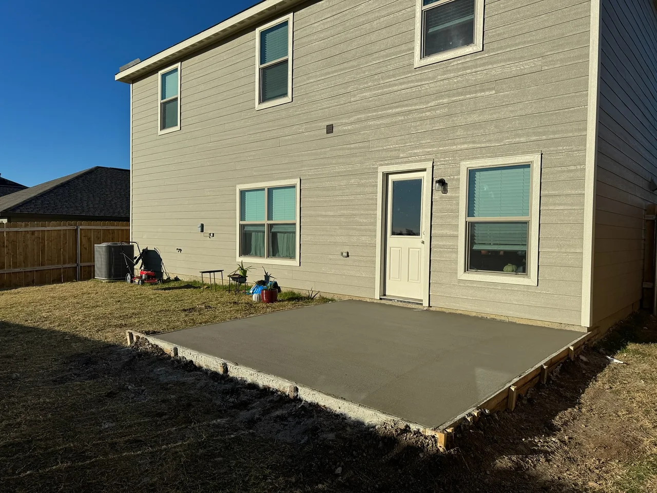 Poured patio slab