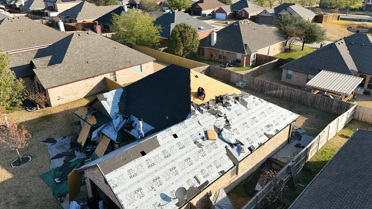Roof tear-off (aerial)