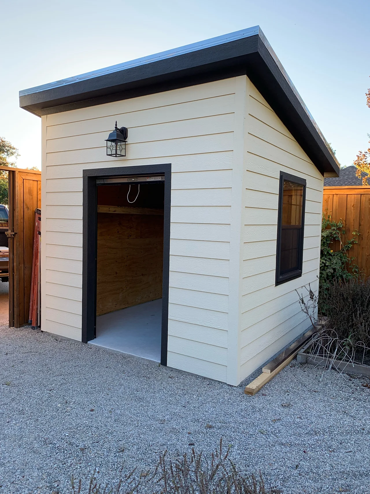 Custom shed with siding